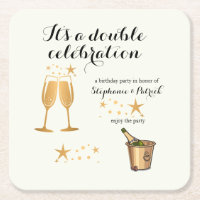 Elegant Gold Double Celebration Joint Birthday
