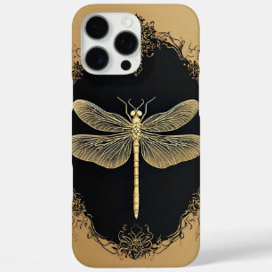 Elegant Gold Dragonfly Illustration iPhone 16 Pro Max Case