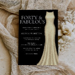 Elegant Gold Dress & Black Womans 40th Birthday Invitation<br><div class="desc">Elegant Gold Dress & Black Womans 40th Birthday Invitation

Plenty of different colours and variations - See our store below</div>