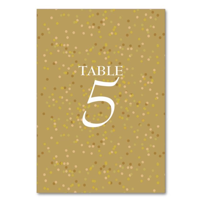 Elegant Gold Dust Table Number (Front)