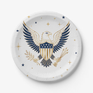 Elegant Gold Eagle 4th of July Party Napkins Paper Plate