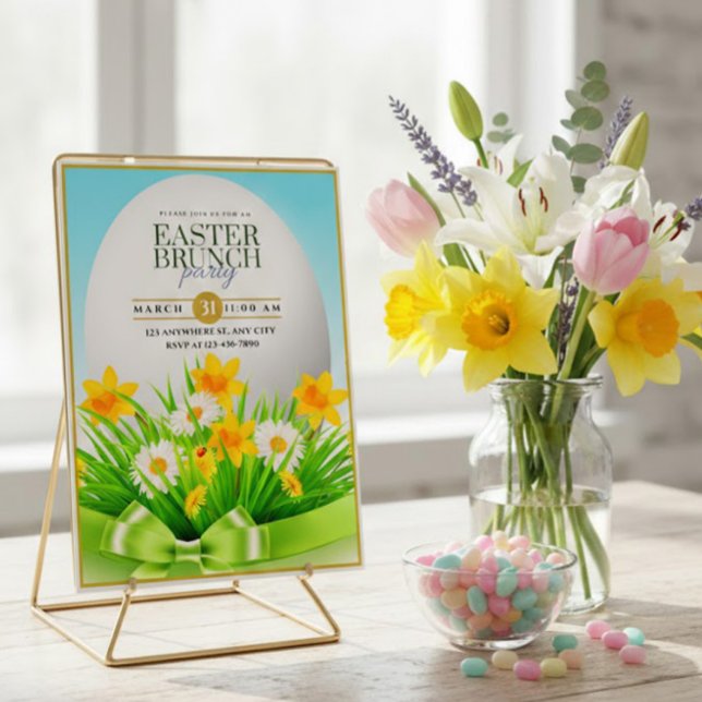 Elegant Gold Easter Brunch – Egg Sunday Party Invitation (Creator Uploaded)