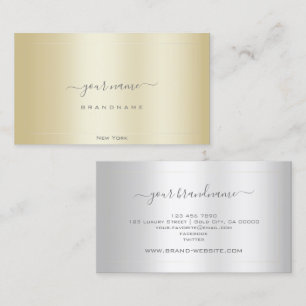 Elegant Gold Effect with Silver Frame Professional Business Card