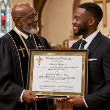 Elegant Gold Elder Certificate of Ordination