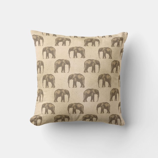 Elegant Gold Elephant Pretty Chic Stylish Cushion (Front)
