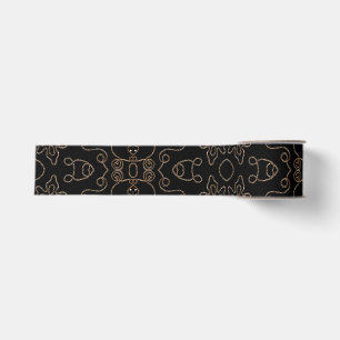 Elegant gold embellishments on black grosgrain ribbon