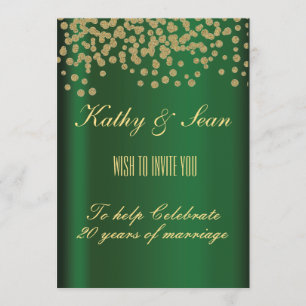 Elegant Gold & Emerald Invitation