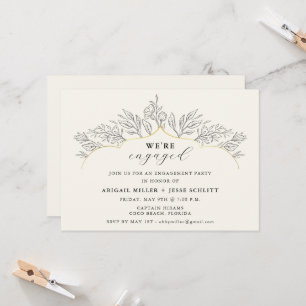 Elegant Gold Engagement Party Invitation