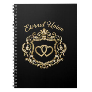 Elegant Gold Eternal Union Wedding Crest Ornate Notebook