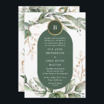 Elegant Gold Eucalyptus Greenery Boho Moss Green Invitation<br><div class="desc">Elegant Gold Eucalyptus Greenery Boho Moss Green Wedding Invitation</div>