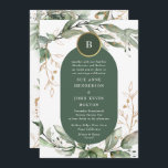 Elegant Gold Eucalyptus Greenery Boho Moss Green Invitation<br><div class="desc">Elegant Gold Eucalyptus Greenery Boho Moss Green Wedding Invitation</div>