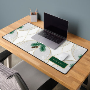 Elegant Gold Eucalyptus Holiday Desk Mat & Cork Co