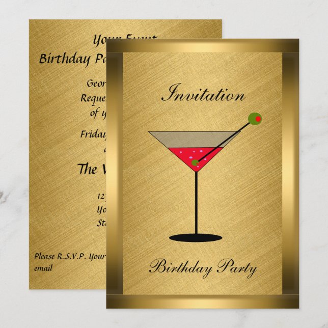 Elegant Gold Event Invitation (Front/Back)