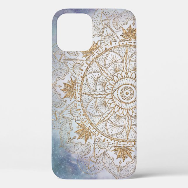 Elegant Gold Eye Sun Moon Mandala Design Case-Mate iPhone Case (Back)