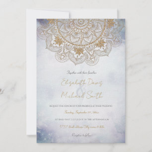 Elegant Gold Eye Sun Moon Mandala Design Invitation