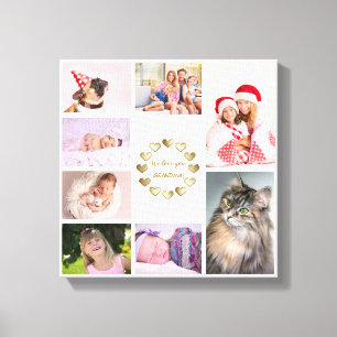 Elegant Gold Family Photo Collage Mother's Day Canvas Print