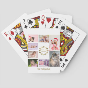 Elegant Gold Family Photo Collage Mother's Day Playing Cards