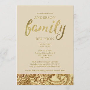 Elegant Gold Family Reunion Invitation