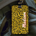 Elegant gold faux glitter animal print 3D Monogram Luggage Tag<br><div class="desc">An elegant super cool animal print 3D monogrammed Luggage Tag! Personalise it with your name or any desired text you like.. Whether for valentines day, Christmas or as a gift in general this design will make a great gift idea for any girl who loves sparkly glittery cool things. PLEASE NOTE:...</div>