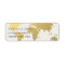 ELEGANT GOLD FAUX KRAFT WORLD MAP ADDRESS