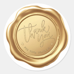 Elegant Gold Faux Wax Seal "Thank You for Your"