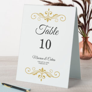 Elegant Gold Filigree on White, Wedding