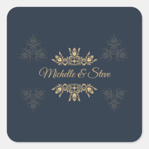 Elegant Gold Filigree Personalized Name Stickers