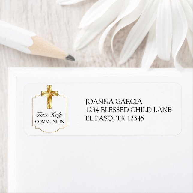 Elegant Gold First Holy Communion Invitation  (Insitu)