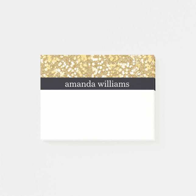 Elegant Gold Flakes Post-it Notes (Front)