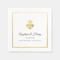 Elegant Gold Fleur de Lis Personalised Wedding 