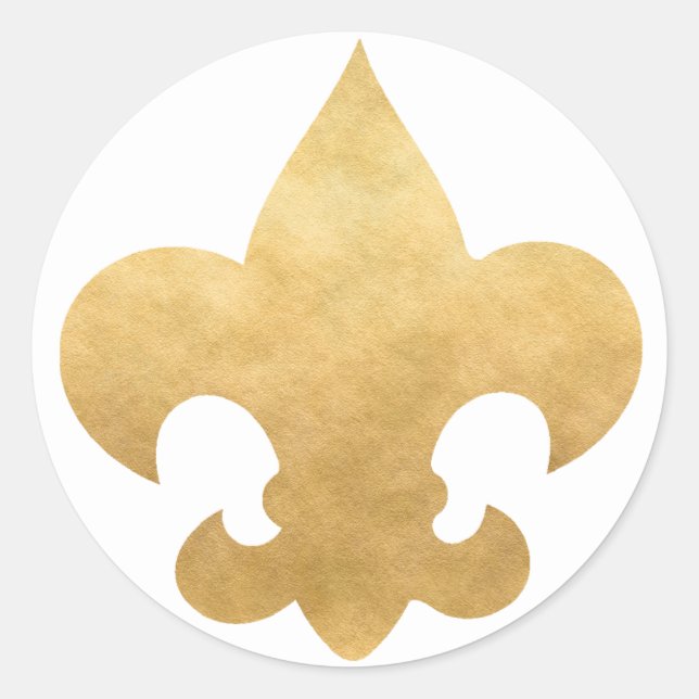 Elegant Gold Fleur De Lis Stickers Seals (Front)
