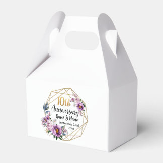 Elegant Gold Floral 10 Year Anniversary  Favour Box