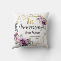 Elegant Gold Floral 1st Year Anniversary