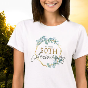 Elegant Gold Floral 50th Wedding Anniversary T-Shirt