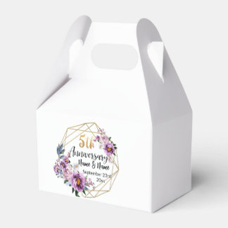 Elegant Gold Floral 5 Year Anniversary  Favour Box