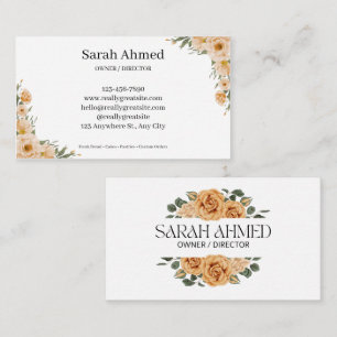 Elegant Gold Floral Bakery Business Card