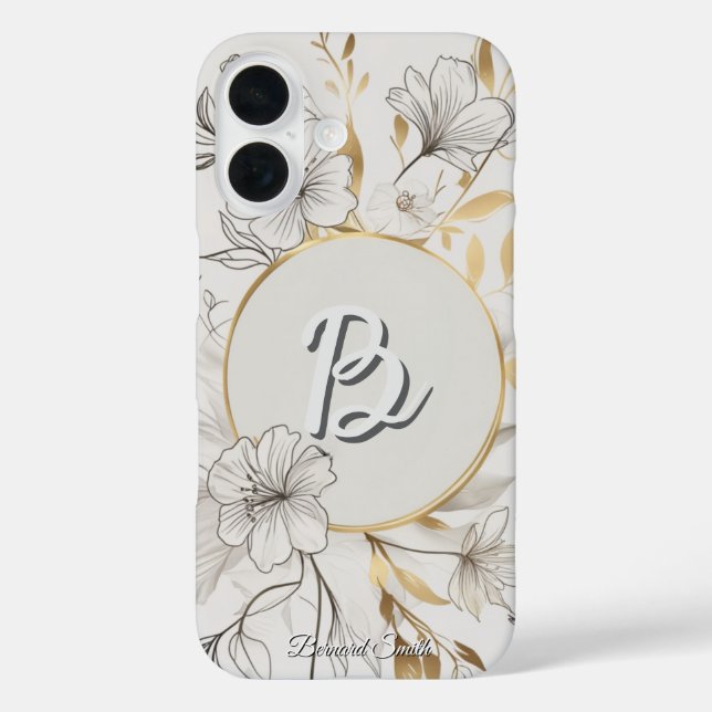 Elegant Gold Floral | Chic Botanical Design Case-Mate iPhone Case (Back)