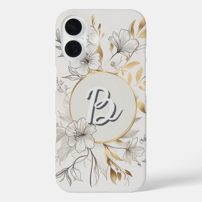 Elegant Gold Floral | Chic Botanical Design Case-Mate iPhone Case (Back)