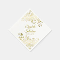 Elegant Gold Floral Filigree Simple Chic Wedding