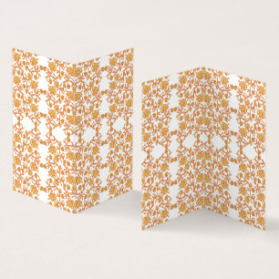 Elegant Gold Floral Folded Invitation Cards