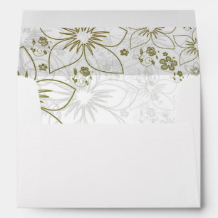 Elegant Gold Floral Lined Envelope