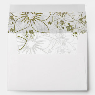 Elegant Gold Floral Lined Envelope