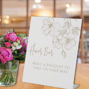 Elegant Gold Floral Make A Bouquet Pedestal Sign