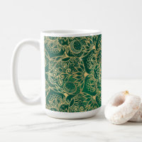 Elegant Gold Floral Mandala Green Design