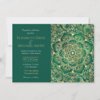 Elegant Gold Floral Mandala Green Design