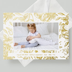 elegant gold floral newborn 4 photo baby birth
