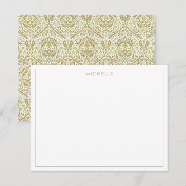 Elegant Gold Floral Pattern Card (Front/Back)