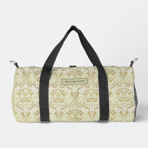Elegant Gold Floral Pattern Duffle Bag