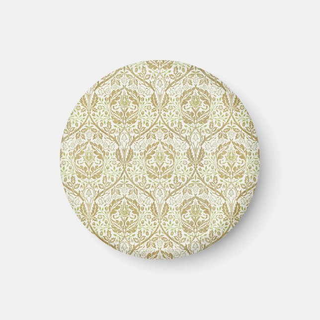 Elegant Gold Floral Pattern Magnet (Front)