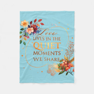 Elegant Gold Floral Quote Art Fleece Blanket